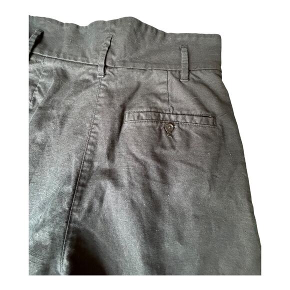 High waisted pleated linen black shorts pockets by Wilfred with linen size 10 - Picture 9 of 16